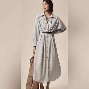 Anthropologie Light Gray Maxi Dress